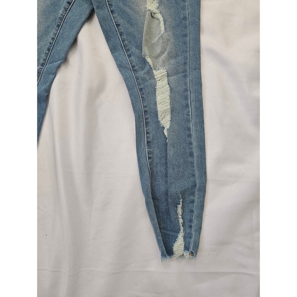 Indigo Rein Curvy Size 5 Waist 28 Blue Women's Jeans Distressed Skinny - Picture 5 of 9